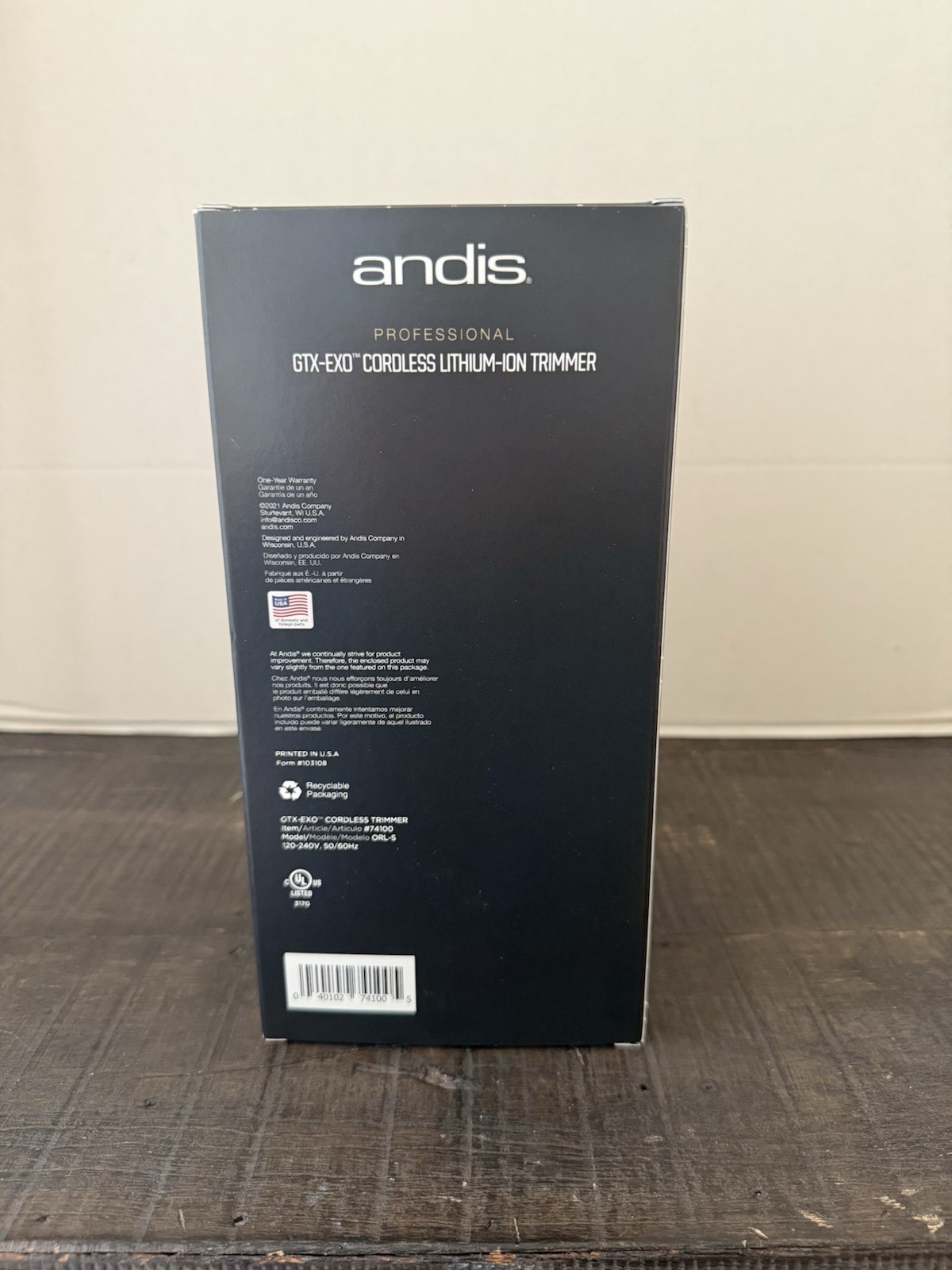 Andis Professional 74100 GTX-EXO Cordless Trimmer Lithium-On Black/Gold