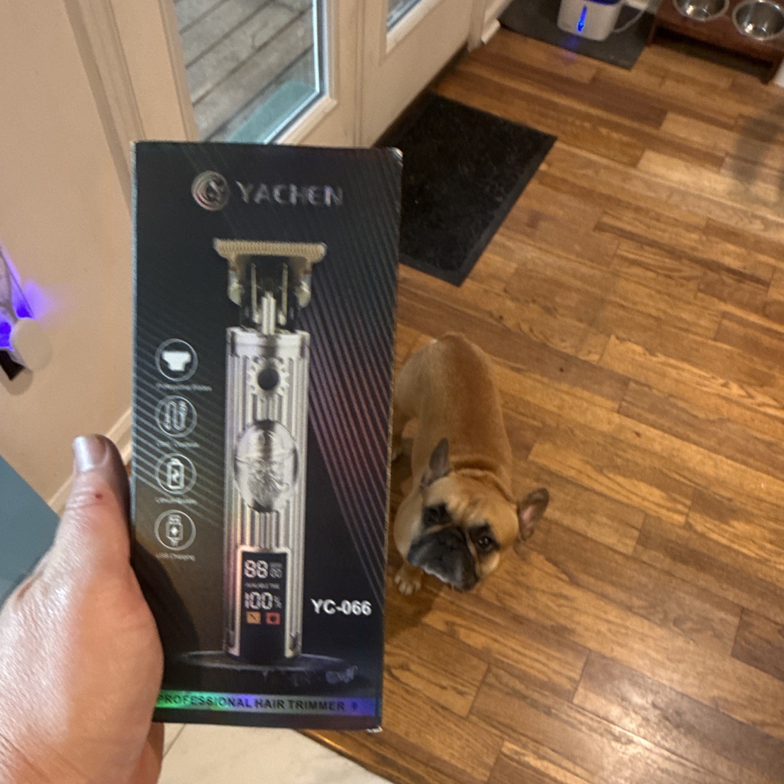 YACHEN T-Blade Cordless Hair Trimmer USB Charging 1-3mm Silver/Black YC-066