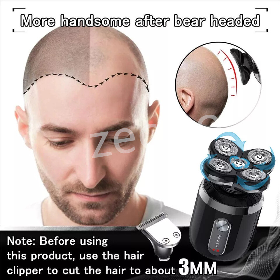 Men’s Electric Shaver 3D Electric Shavers for Male IPX7 Rotary Cordless Wet/Dry
