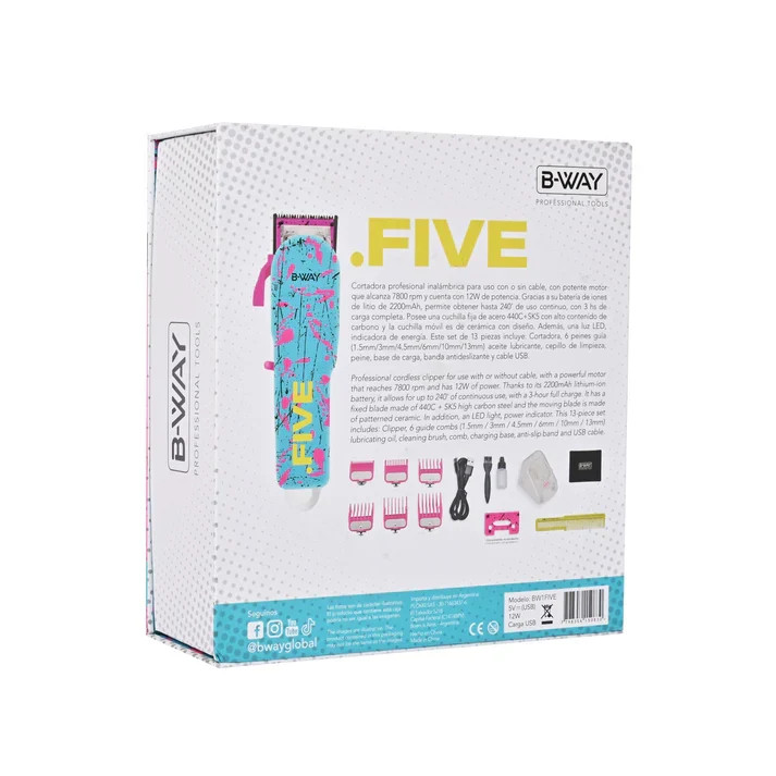 BWAY FIVE Clipper – 7800 RPM Constant Power, Ceramic Blade Pro Cutter