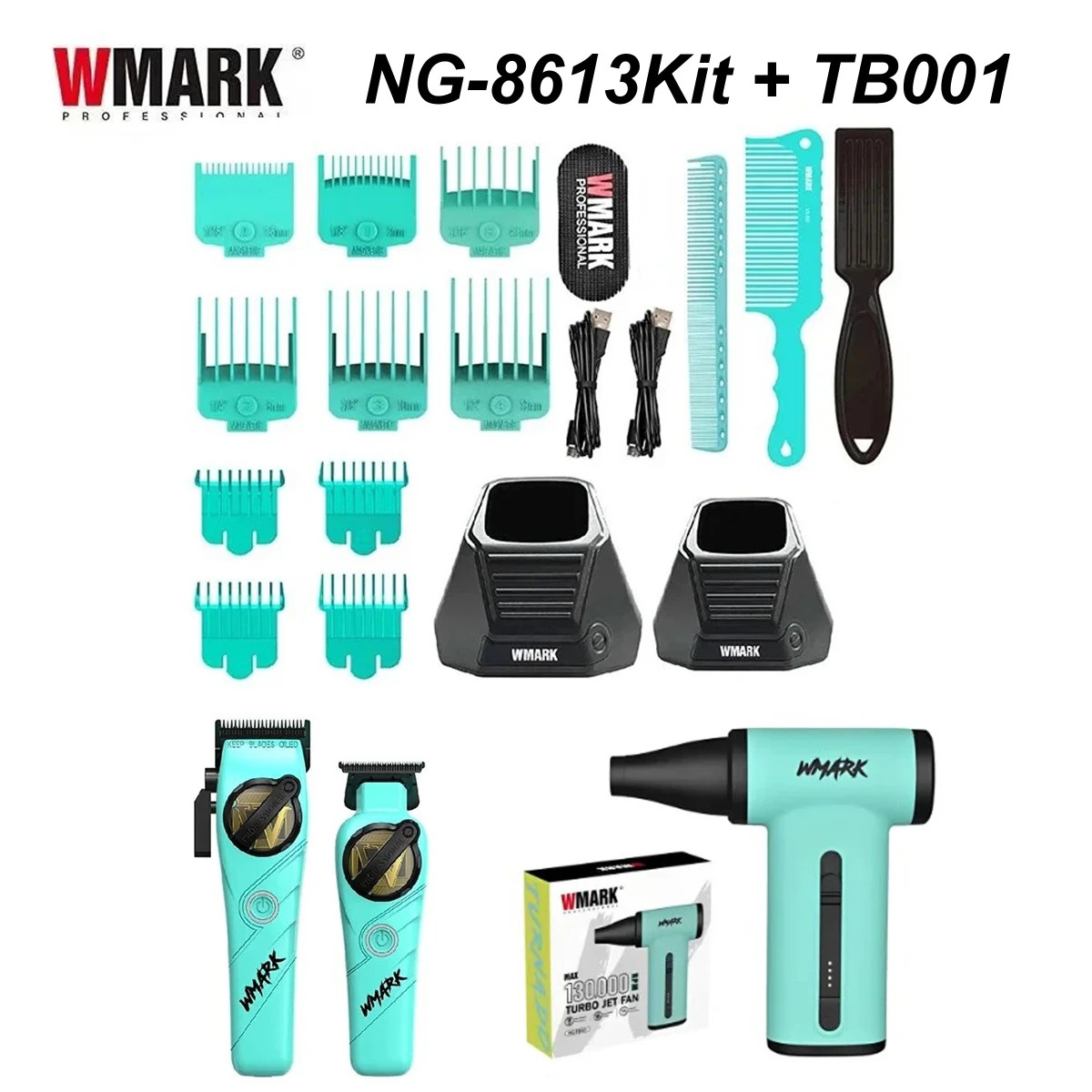 5-in-1 NG-8637 Barber Kit — Hair Clipper, Shaver, Dryer & Spray Bottle Gift Set