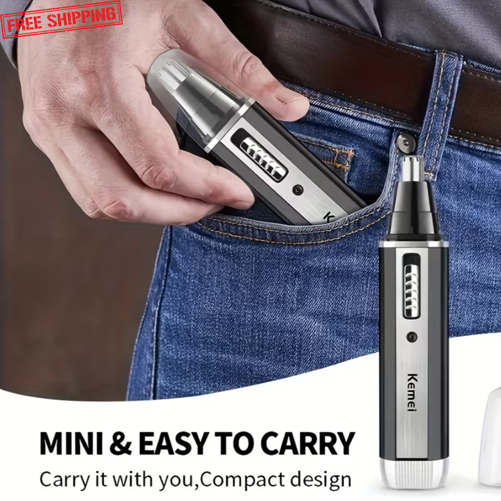4-in-1 Rechargeable Trimmer for Nose, Beard, Ear, Eyebrow Hair/ Men Grooming Kit