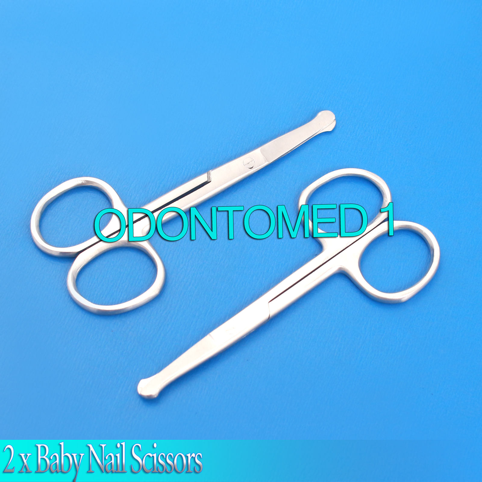 Set Of 2 x Baby/Beeby Nail Scissors Round Edge 9.5cm
