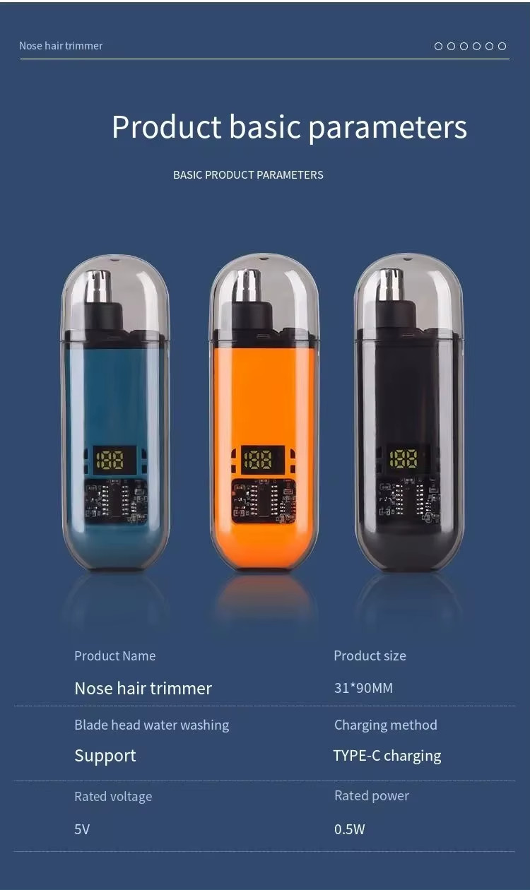 Nose Ear Hair Trimmer for Men – USB C Rechargeable Portable Fast Charge, Compact