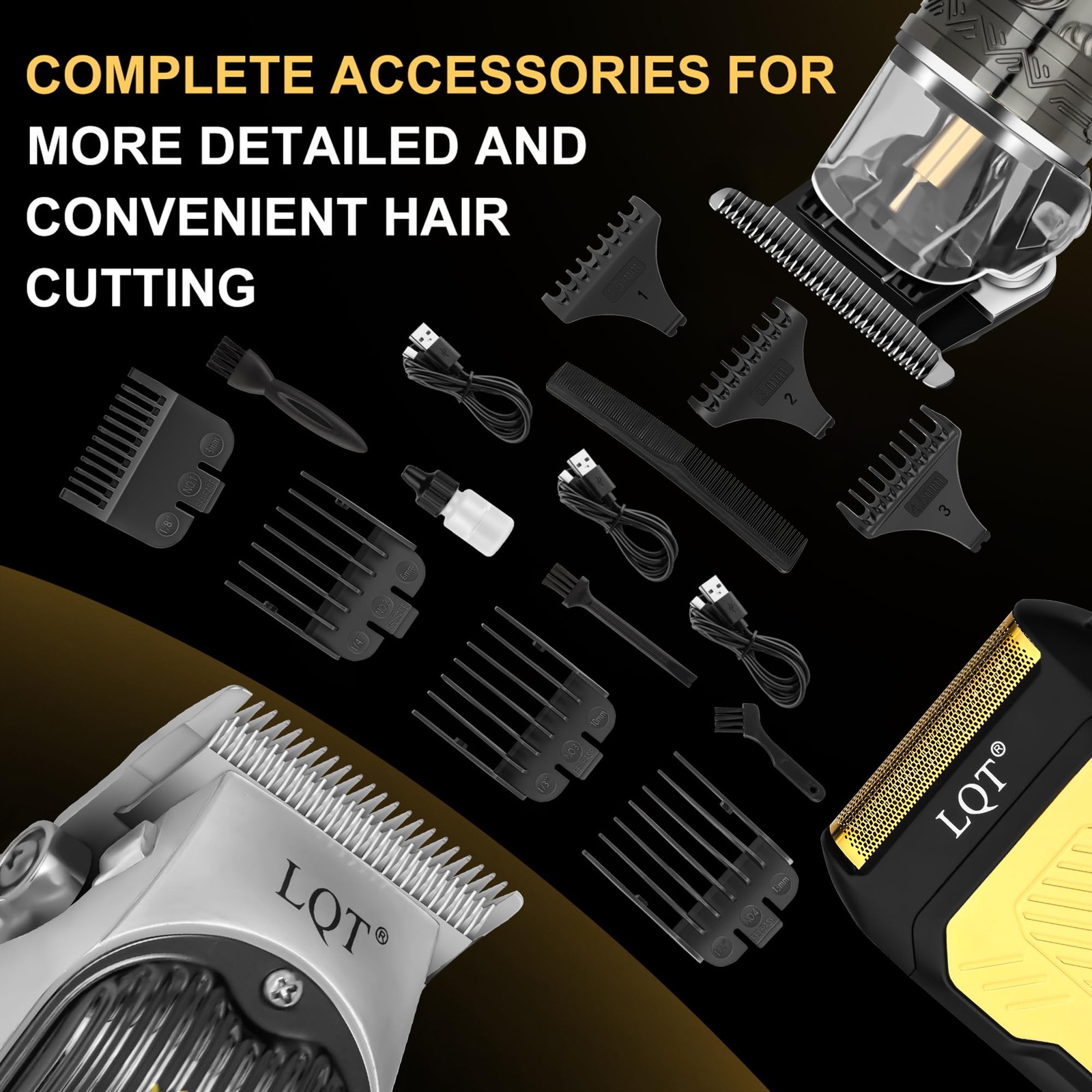 Professional Hair Clippers for Men, Cordless Barber Clippers with Precision T…
