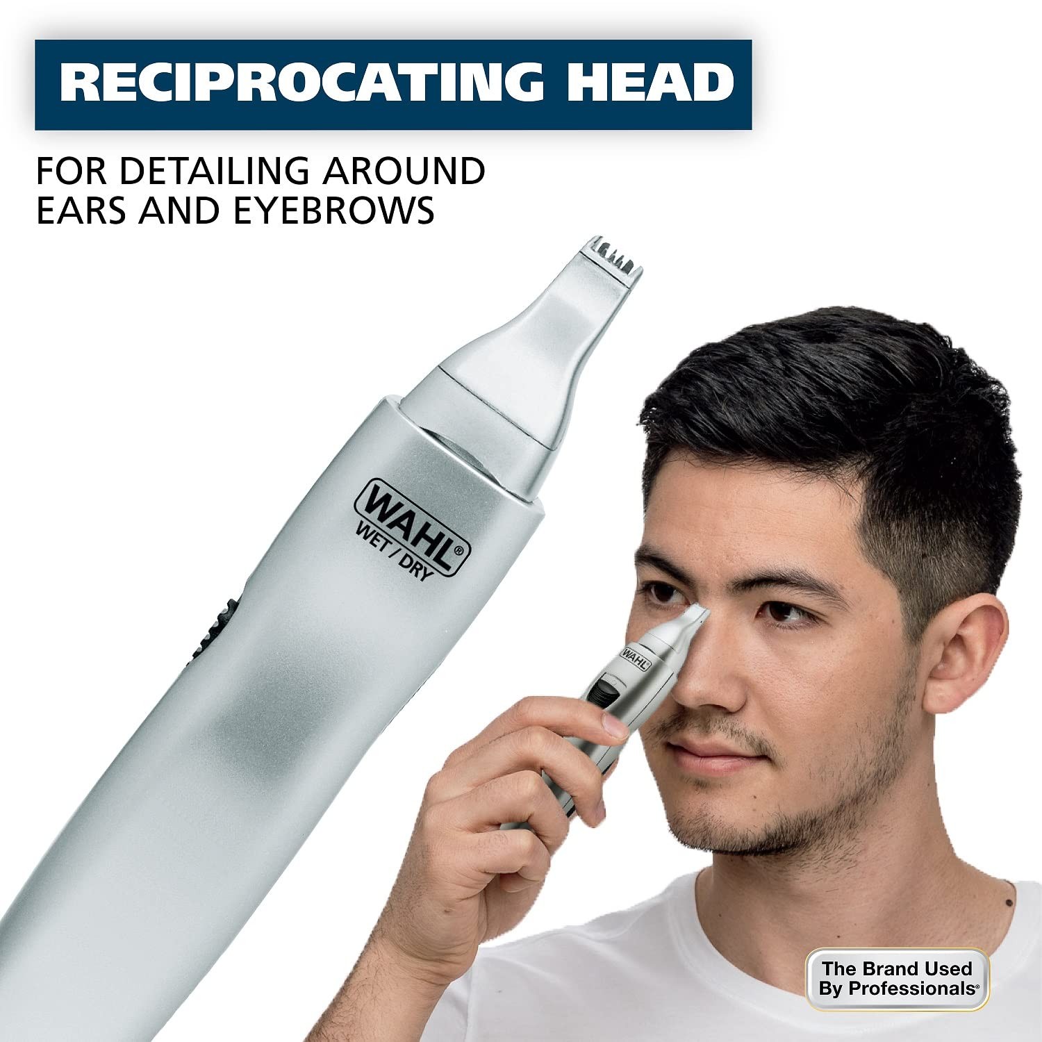 Wahl Men’s Battery Nose Hair Trimmer with Eyebrow and Neckline Grooming