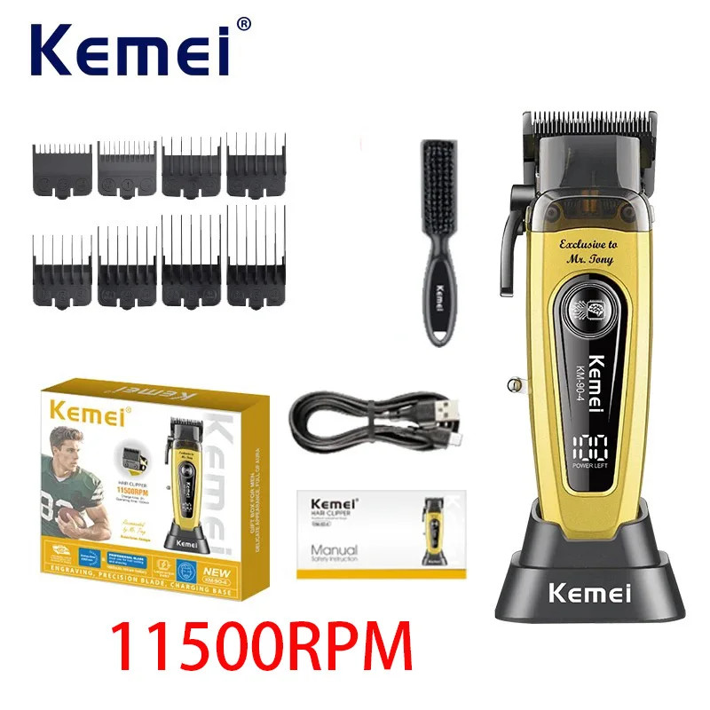 Professional Brushless Motor Hair Clippers 11500RPM Cordless Barber Electric Hai