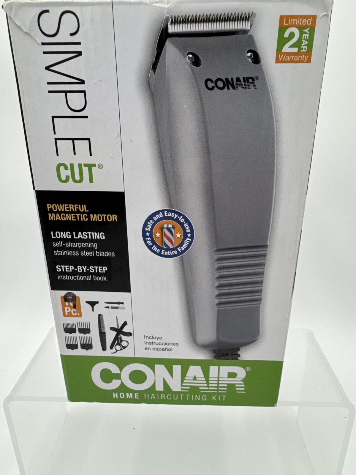 NIB Conair HC90RGB Simple Cut Haircut Trimmers Kit W/Step By Step Instructions