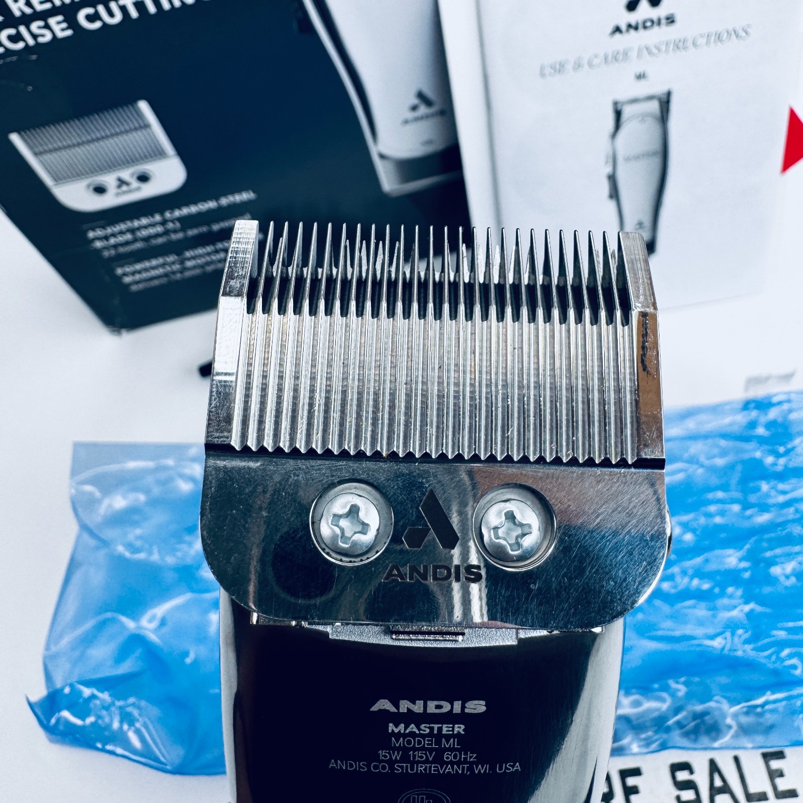 Andis 01815 Master Adjustable Blade Hair Clipper, 14000 SPM, Silver