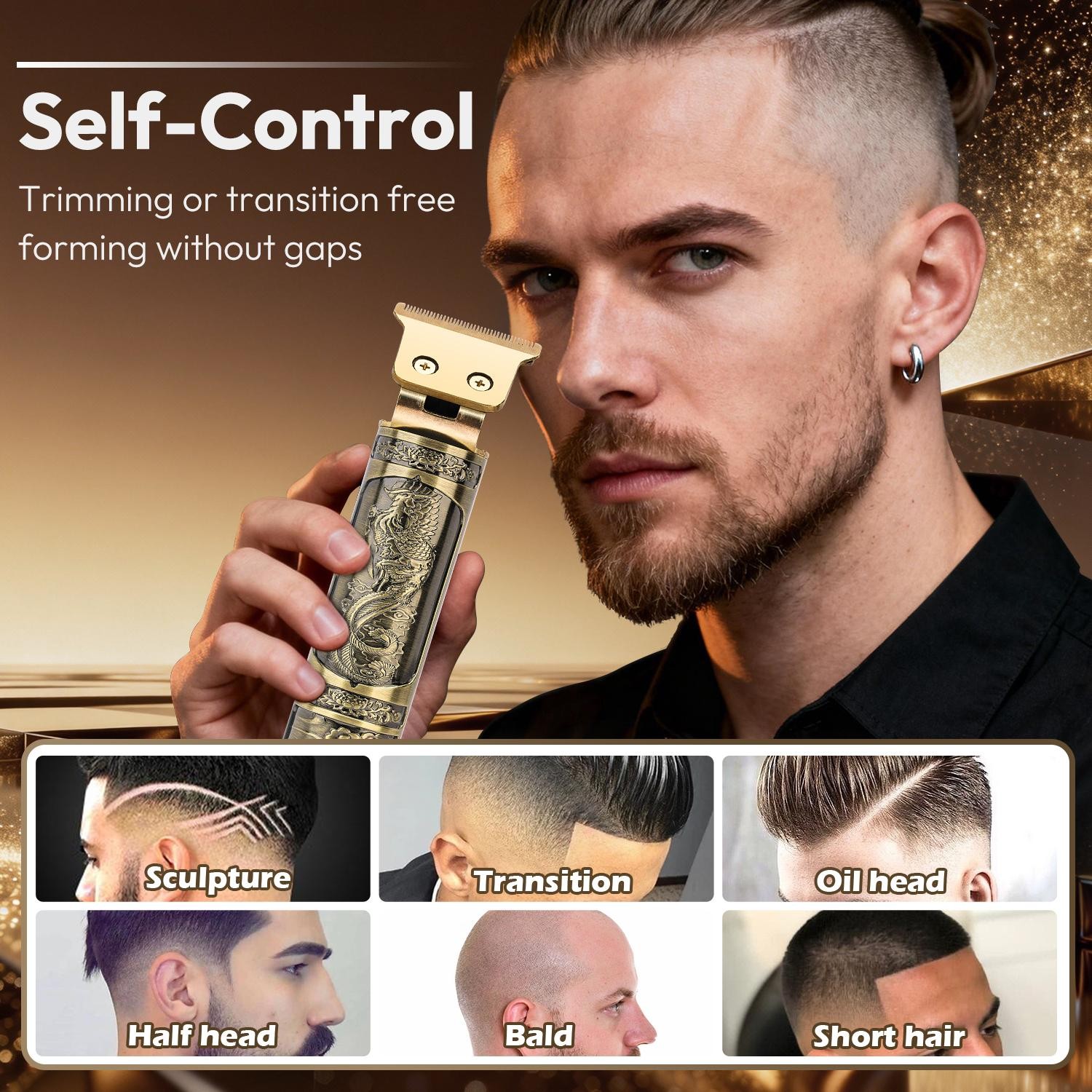 Hair Clippers for Men Cordless Professional Beard Trimmers with LCD Display