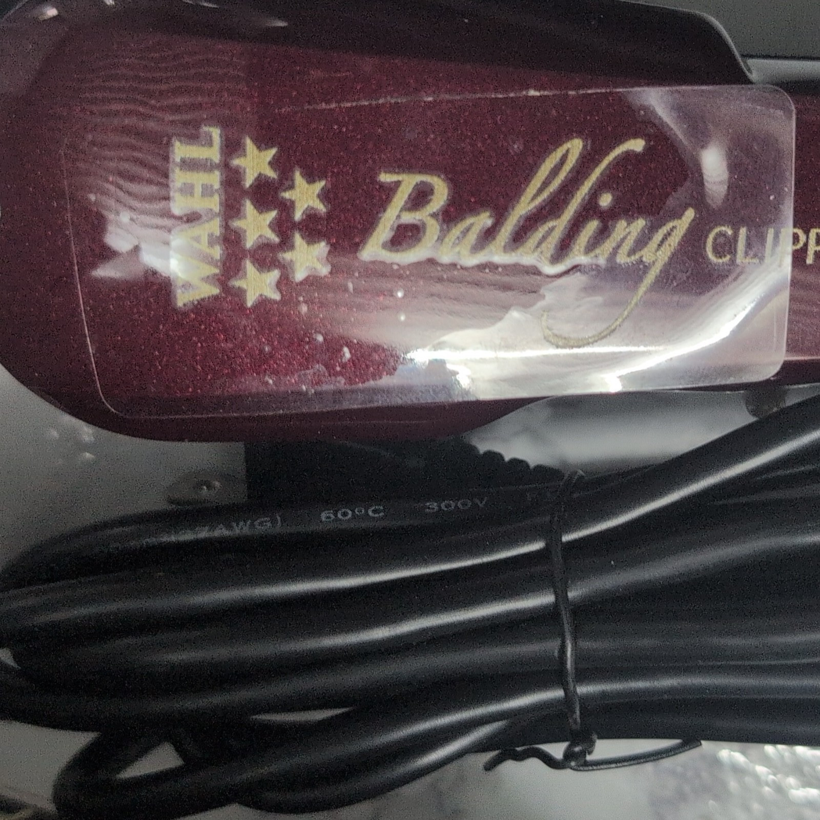 Wahl 5 Star Series Balding Clipper Burgundy Corded Electric Square Blade Head