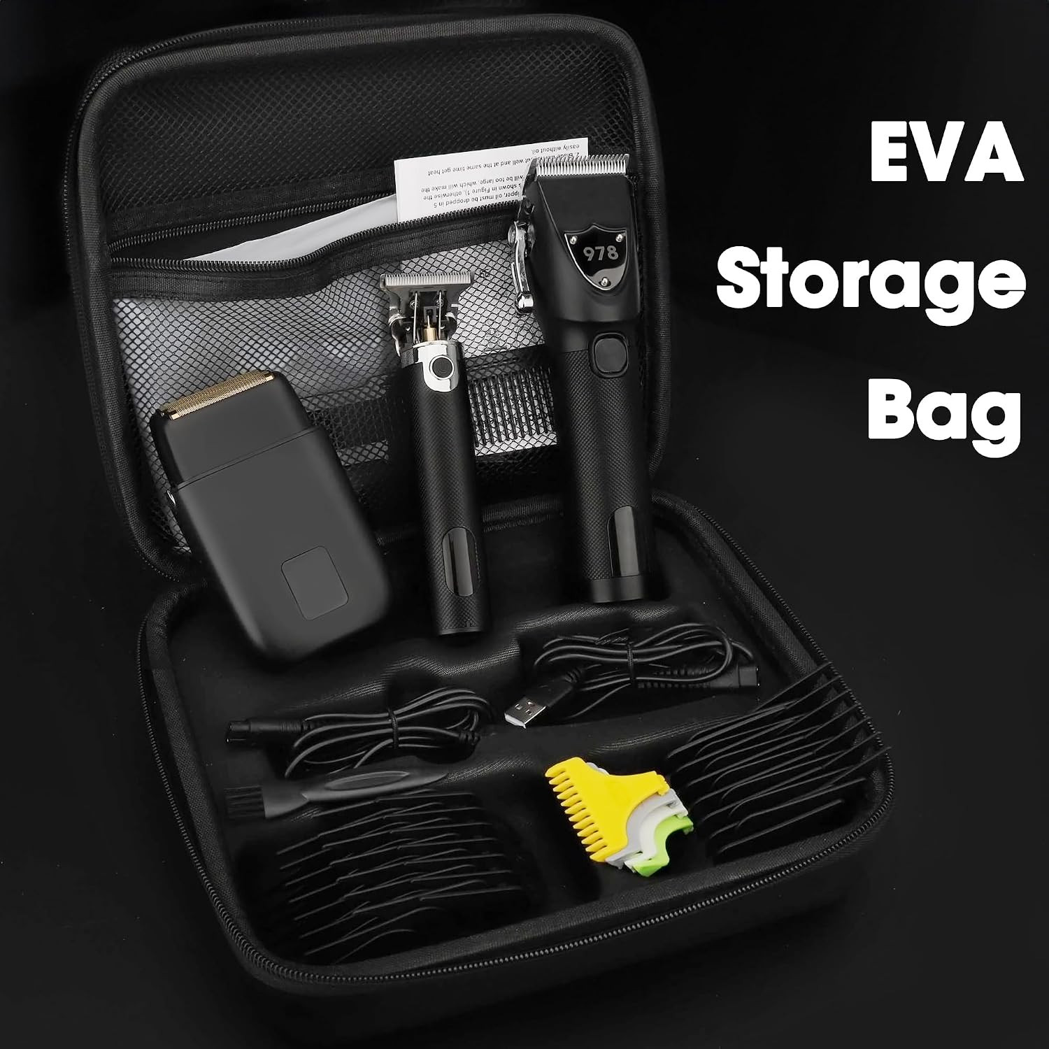 Professional Hair Clippers & Trimmers Set with Travel Case for Men