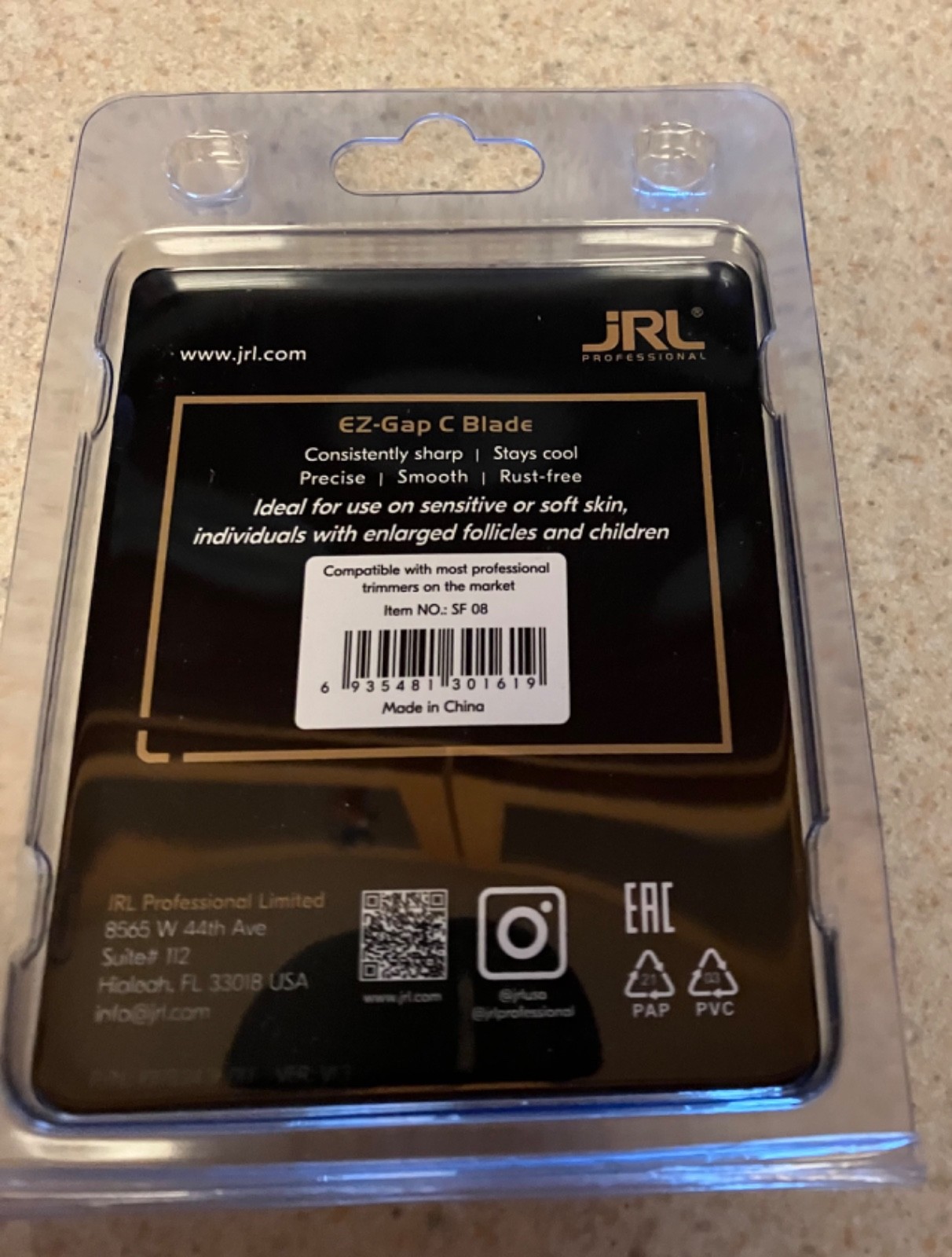 JRL Professional FF2020T EZ-GAP Trimmer Blade Silver | SF08 T BLADE