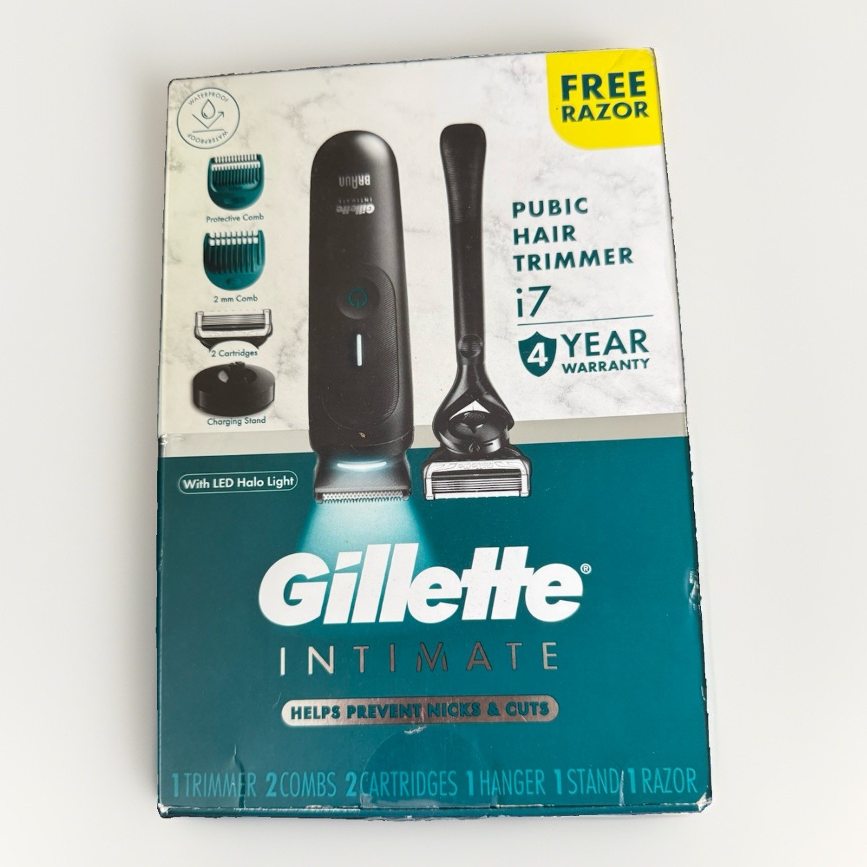 Gillette Intimate i7 Men’s Premium Body & Pubic Hair Trimmer w/ Razor BRAND NEW
