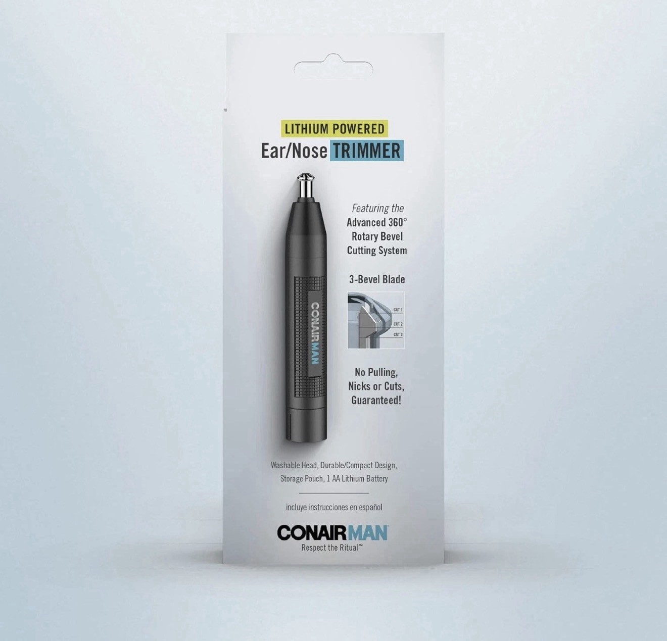 ConairMAN Lithium Powered Ear & Nose Trimmer Open Box Complete Battery Included