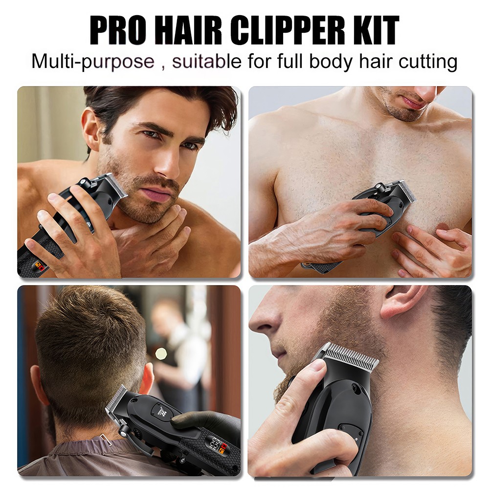 WEEME Professional Cordless Hair Clipper Trimmer Set Men Electric Shaver Razor