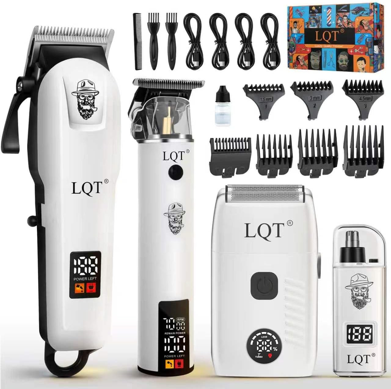 Hair Clippers for Men Rechargeable Cordless Beard Trimmer & Electric Shaver, Hai