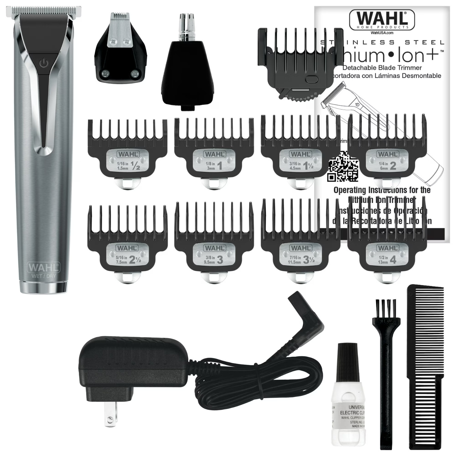 Wahl Lithium-Ion Stainless Steel All In One Waterproof Grooming Trimmer Cordless