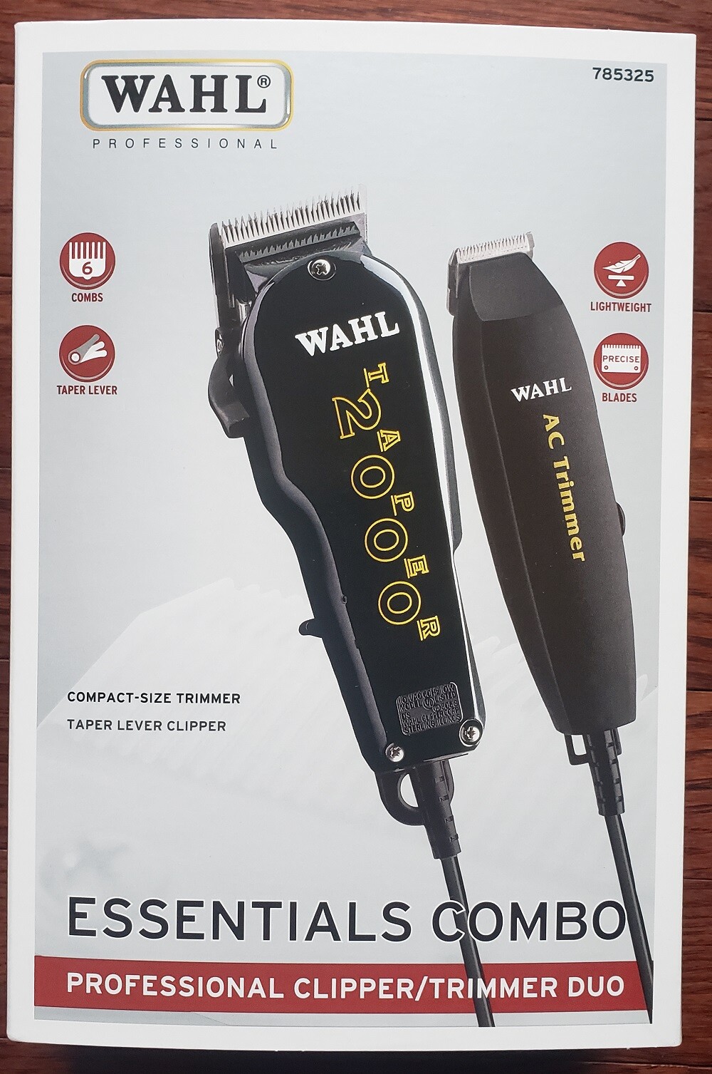 Wahl Essentials Combo Clipper and Trimmer w/Guards & Blade Brush #8329
