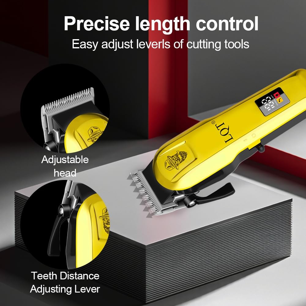 Professional Cordless Hair Clippers Kit – Rechargeable Trimmer for Men with P…