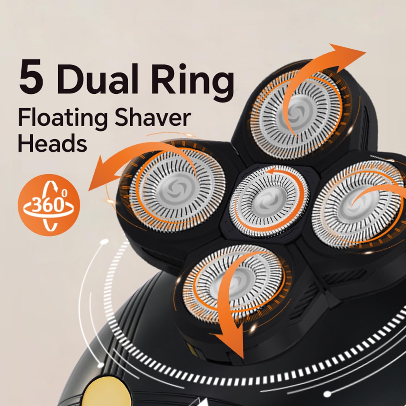 Head Shaver for Bald Men – Electric Rotary Razor Rechargeable – Waterproof 5D…