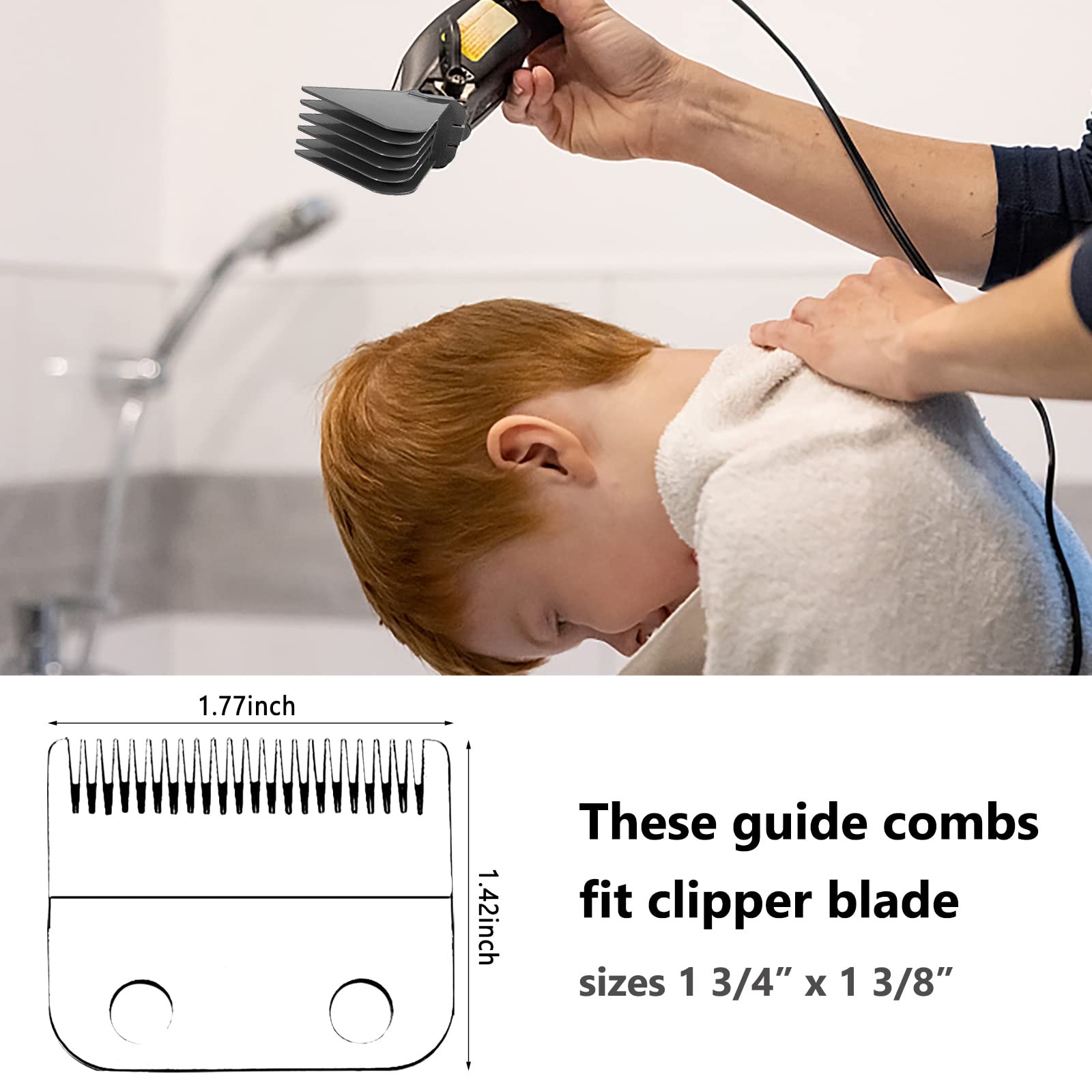 3 Inch Hair Clipper Combs Guides, Guards 1 & 8pcs Mega Set, Gray