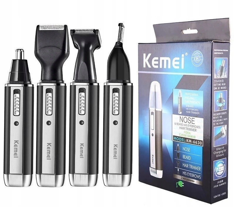 Kemei KM-6630 4in1 Set Beard Shaver Nose Hair Eyebrows Ears Trimmer Clippers