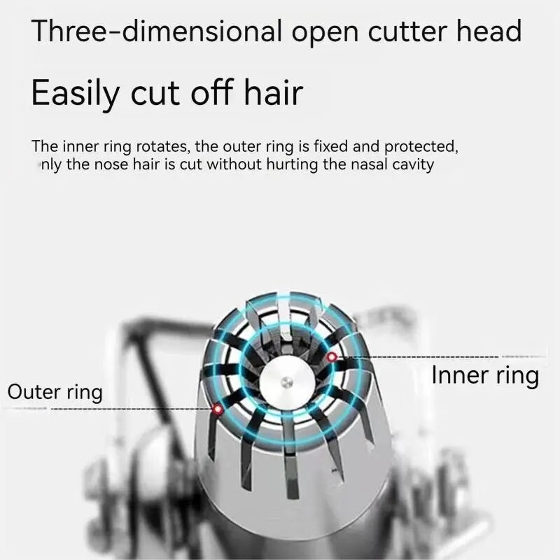 Washable Electric Nose & Ear Hair Trimmer Painless for Men