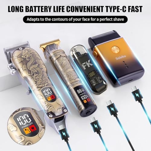 Cordless Hair Clipper Set 4 in 1 Men Beard Trimmer Foil Shaver Nose Hair
