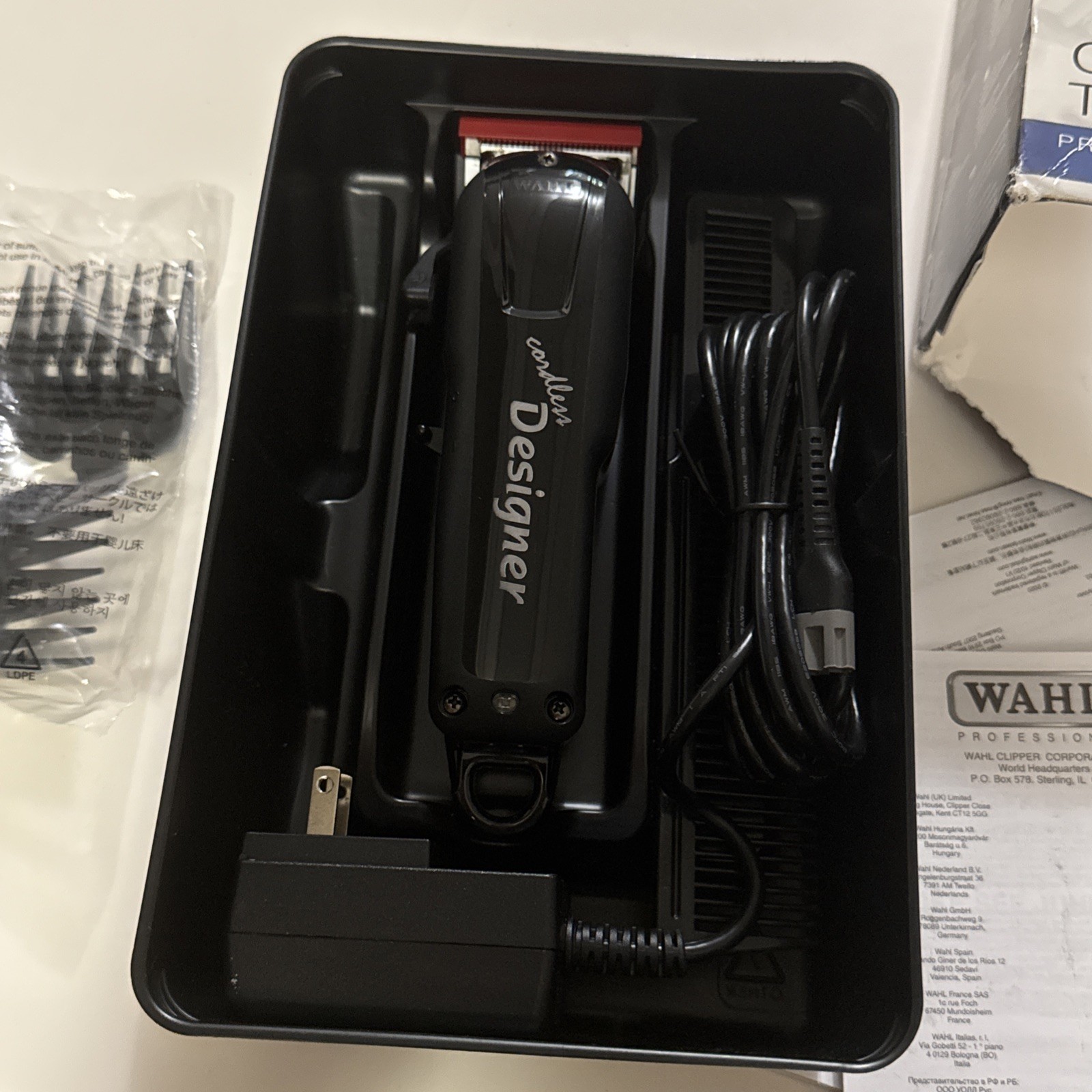 WAHL Professional Cordless Designer Clipper with 90+ Minute Run Time 8591 -BLACK