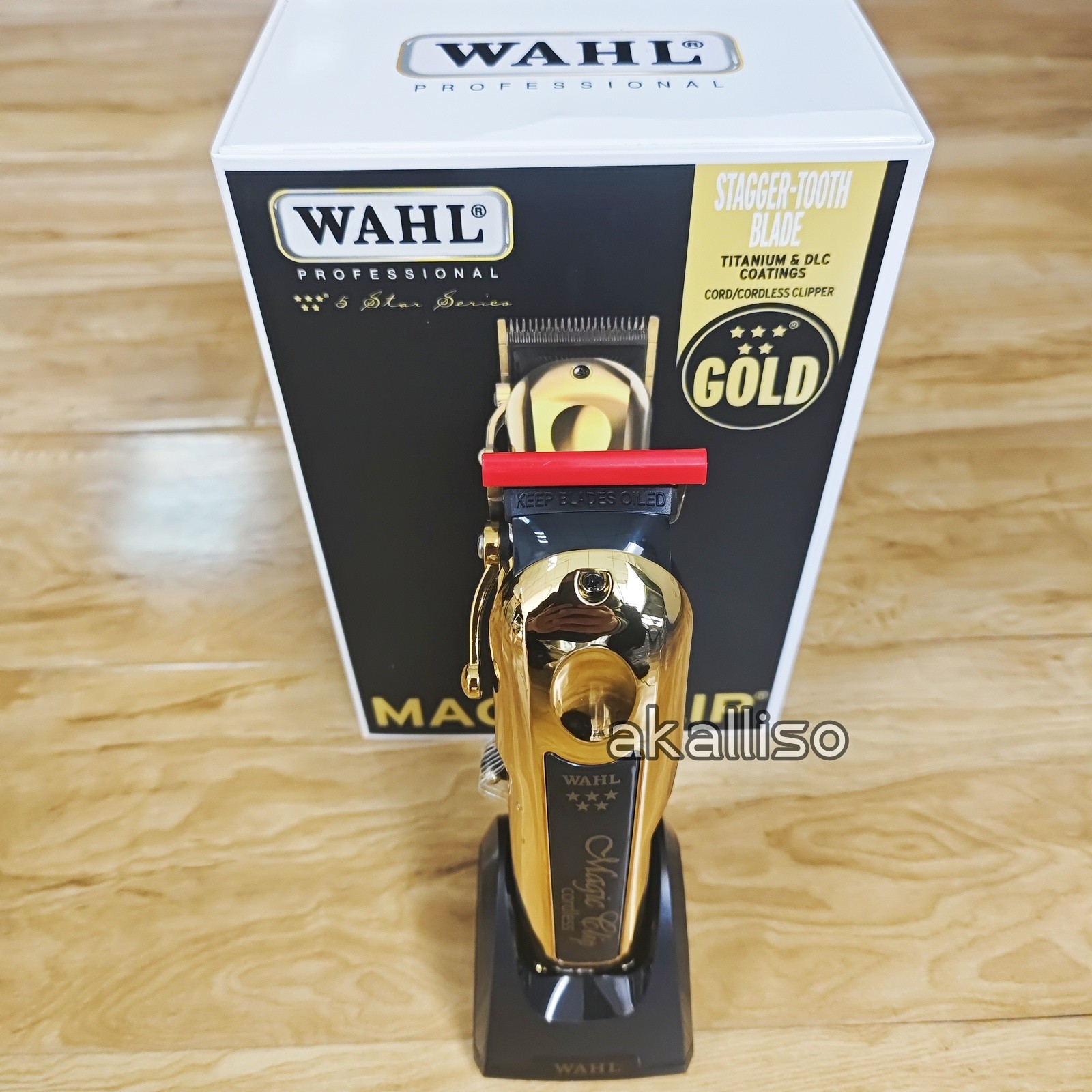 Wahl Professional 5 Star Gold Cordless Magic Clip with Charge Stand 8148-700 NEW