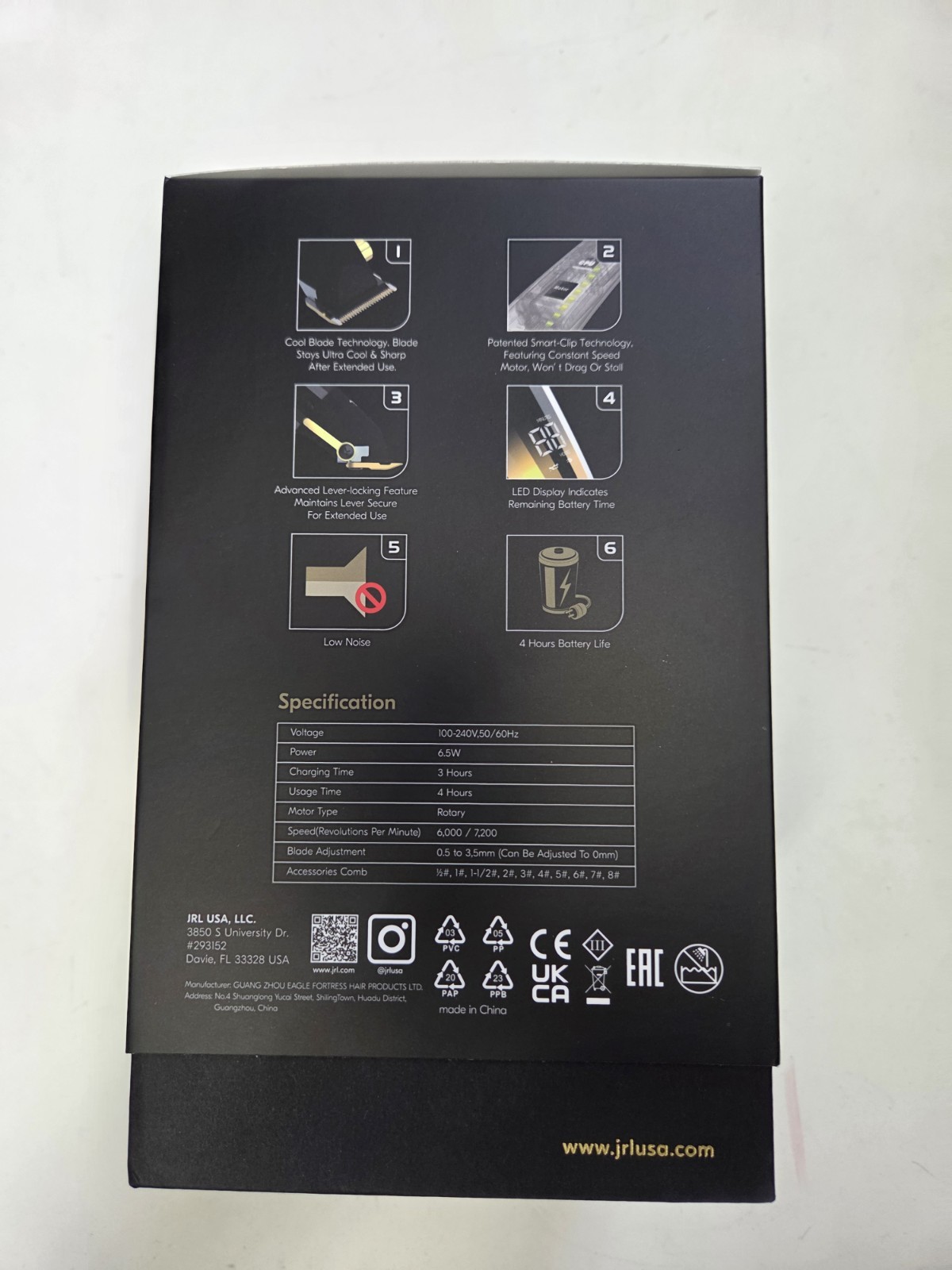 JRL Professional Gold Cordless Hair Clipper Fresh Fade FF2020C – NEW
