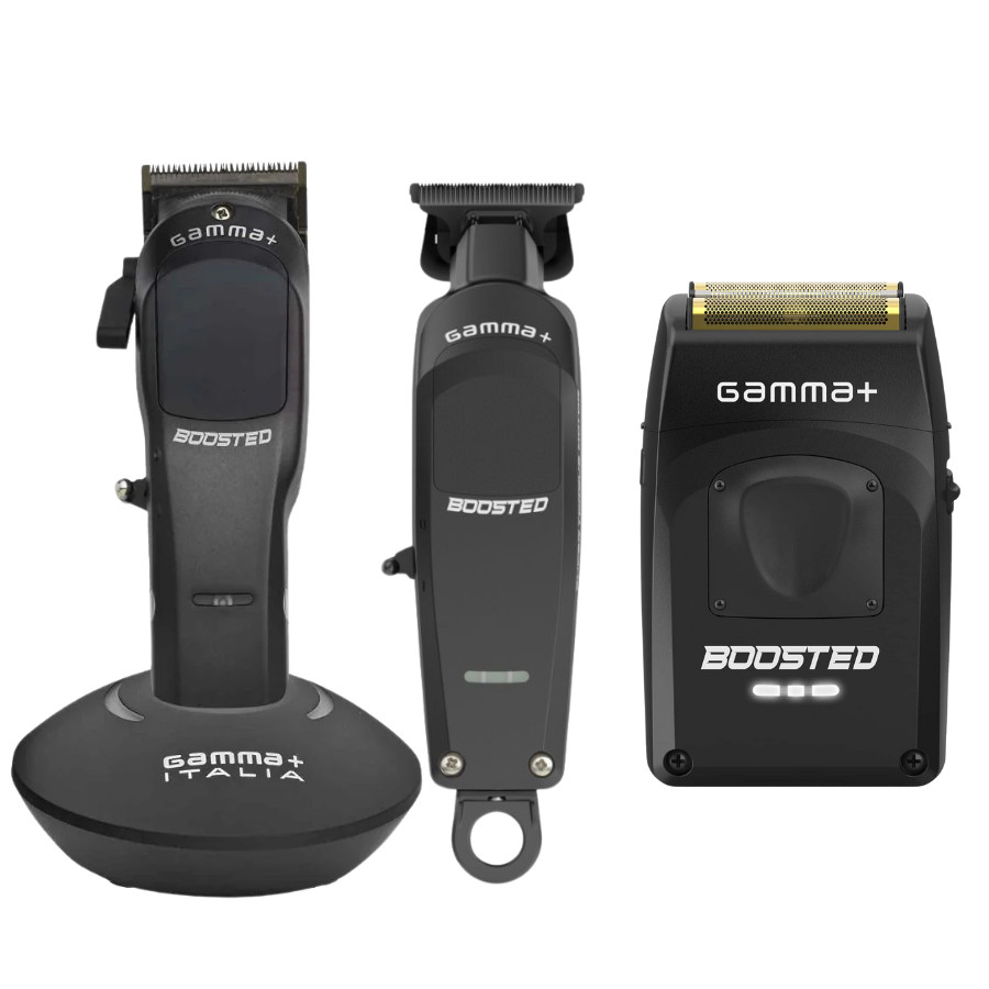 Gamma+ Boosted Super Torque Motor Cordless Clipper, Trimmer & Shaver Combo set
