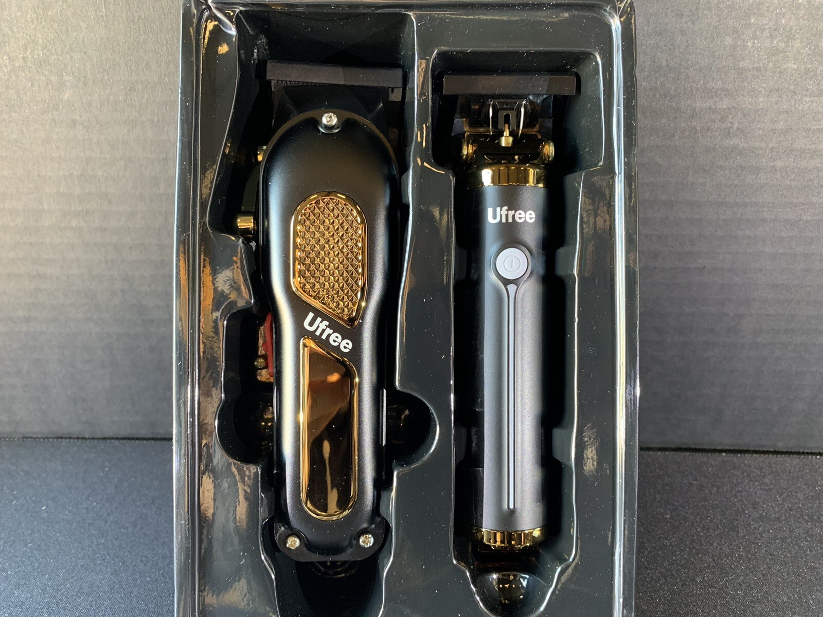 Ufree Mens Barber Set U-2115 Cordless Clipper And Trimmer Bundle Black & Gold