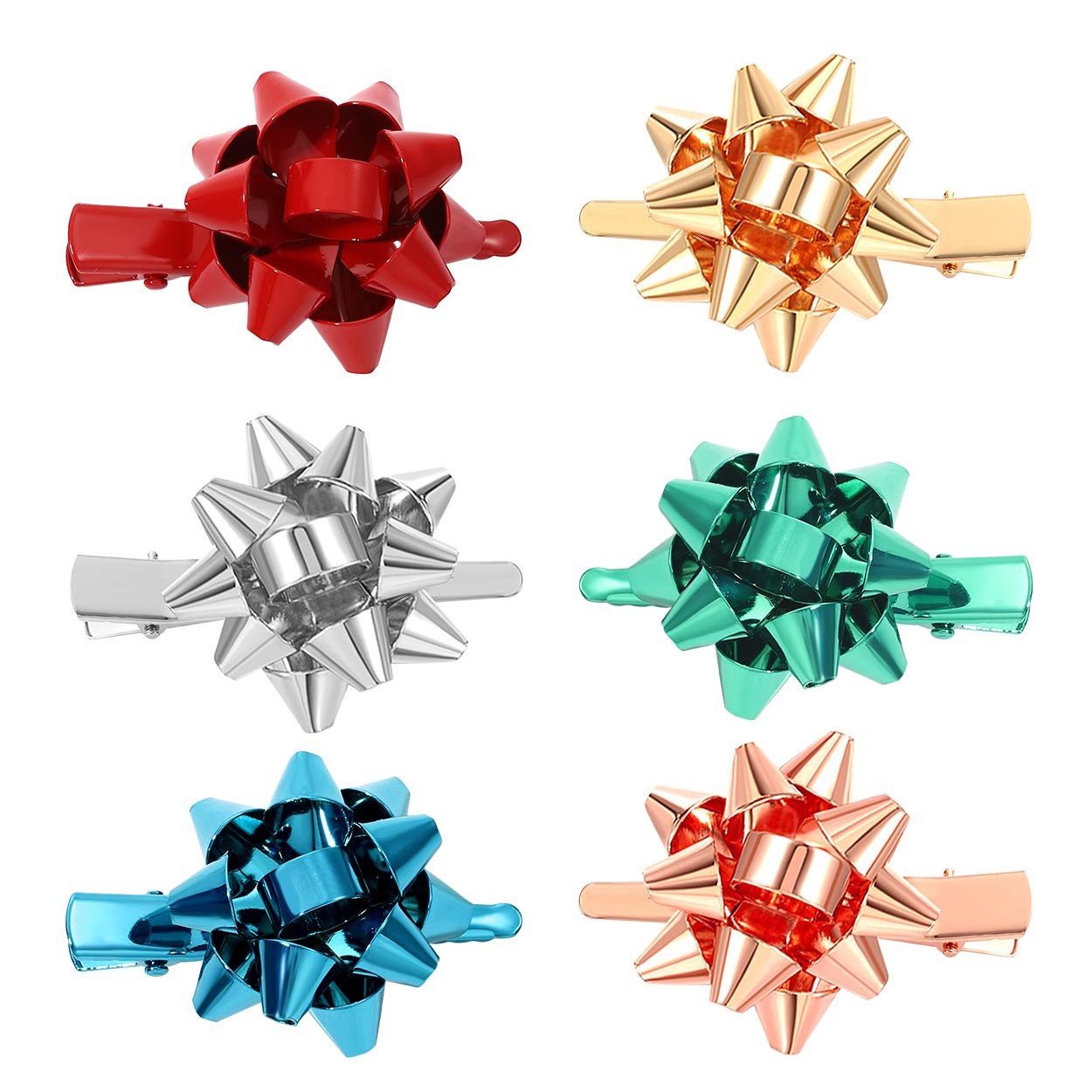 NVENF 6PCS Christmas 1 Count (Pack of 6), Blue,Rose Gold,Green,Red,Silver