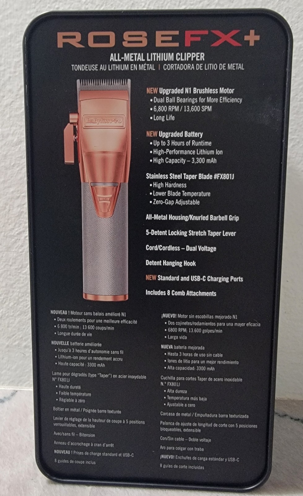 BABYLISSPRO ROSE FX+ ALL METAL LITHIUM CLIPPER FX870NRG – NEW