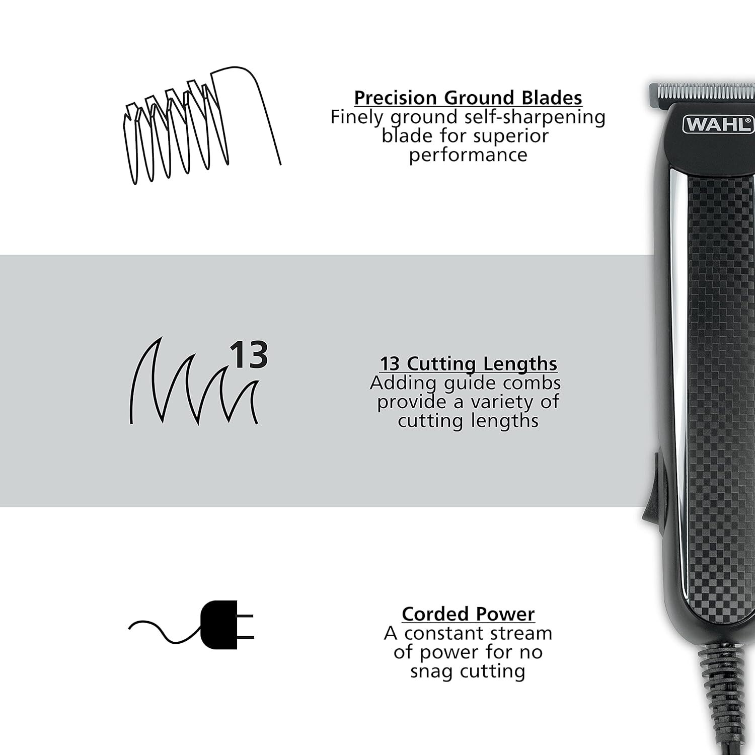 Wahl PowerPro Corded Beard Trimmer, Hair Clipper, Haircut Trimmer, Grooming