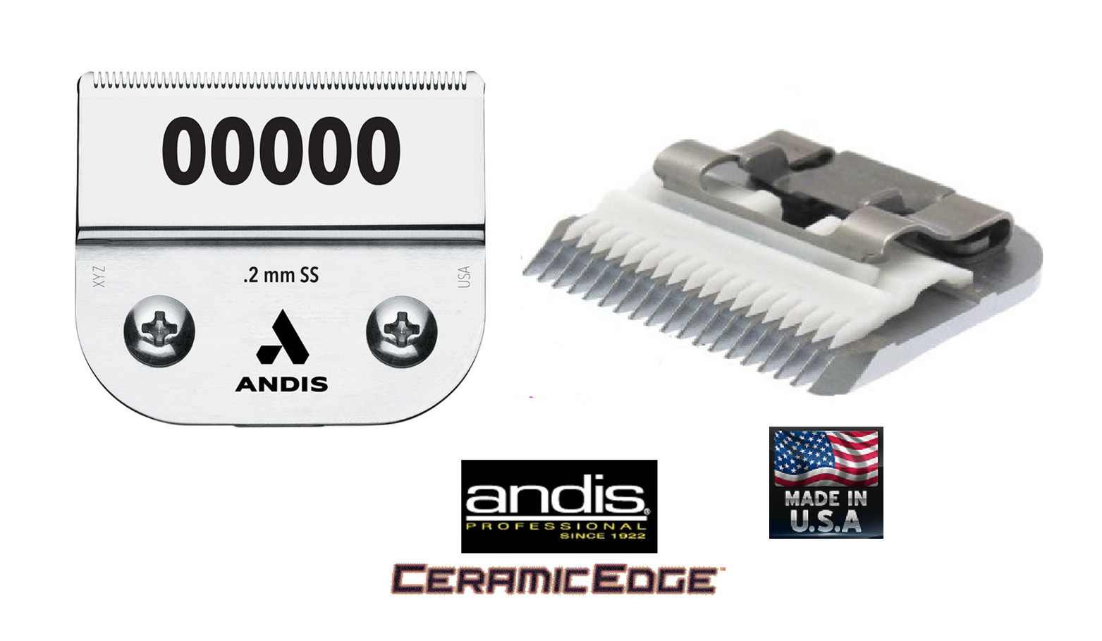 ANDIS CERAMIC EDGE STYLIST BARBER 00000 Blade*Fit Excel,Supra,BGR,76,97 Clipper