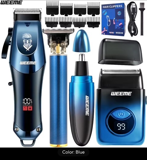 WEEME 4-in-1 Electric Hair Clipper Set Men Cordless Rechargeable Trimmer Nose Ea