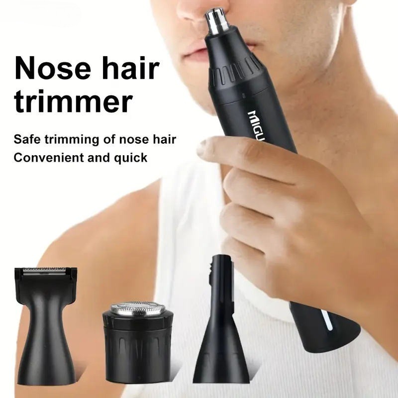 4 in 1 Ear and Nose Hair Trimmer Eyebrow Mustache Beard Shaver USB Rechargeable