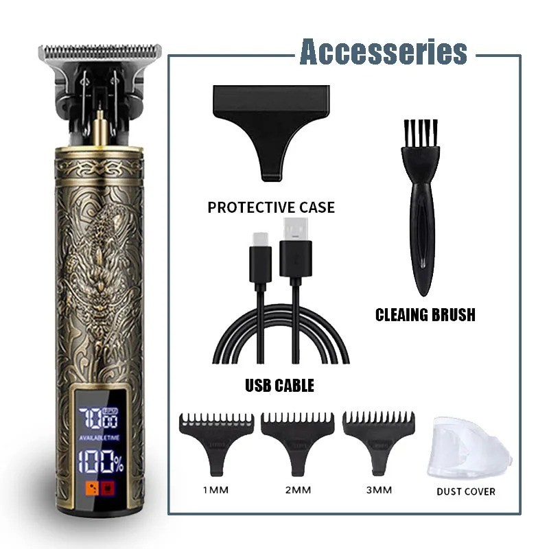 Professional Hair Clippers Trimmer Cutting Beard Cordless Barber Shaving Machine