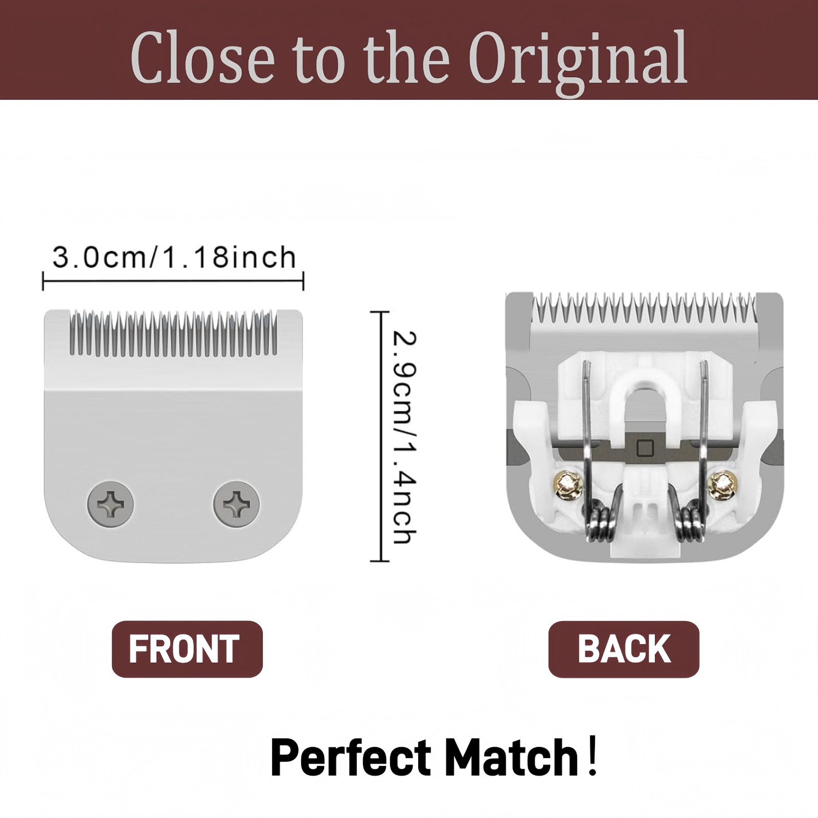 2Pcs Detachable Replacement Blade for Wahl Trimmers Stainless Steel 30mm & 40mm