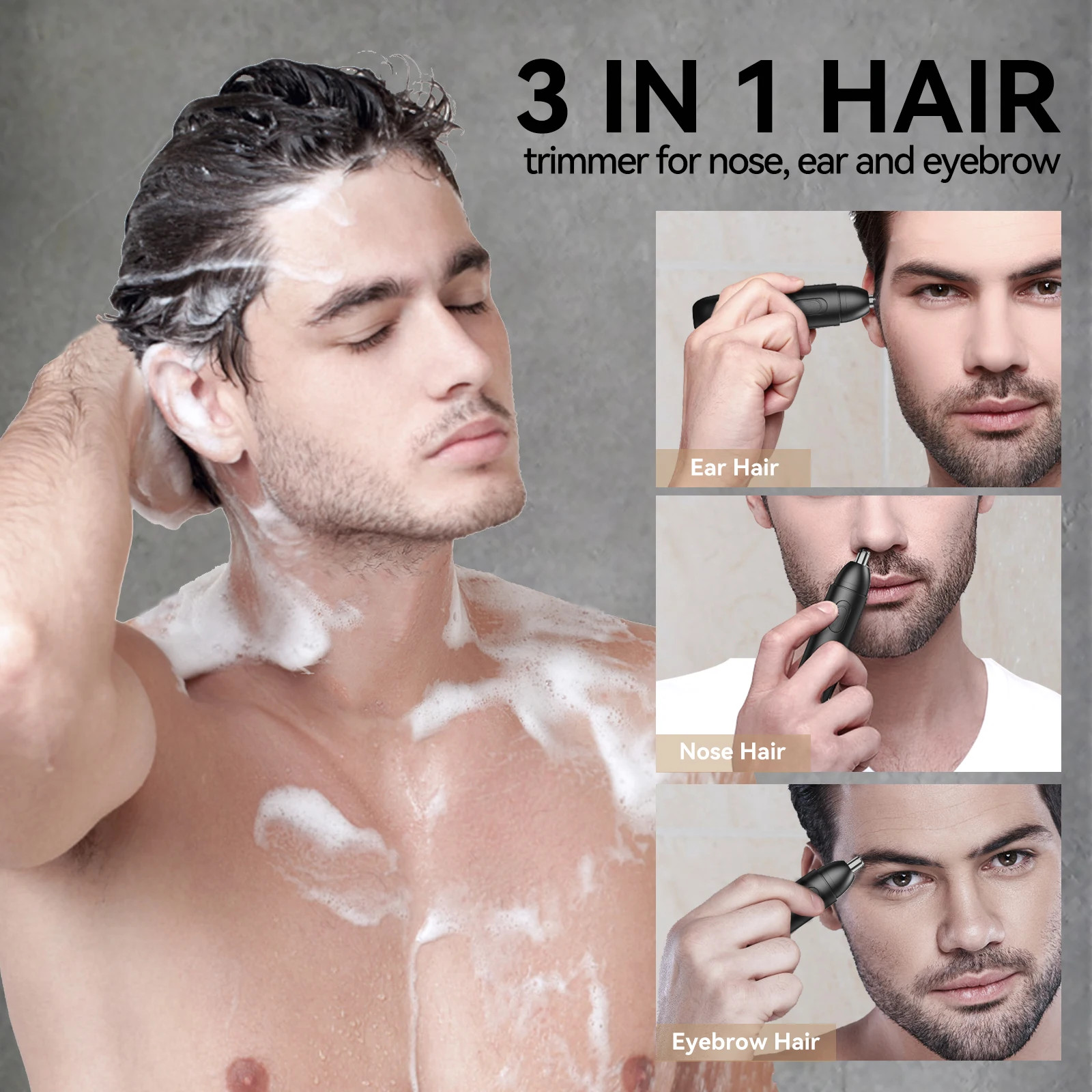 MAXGROOM Nose Hair Trimmer Rechargeable 360° Dual-Blade Eyebrow Ear Trimmer Men