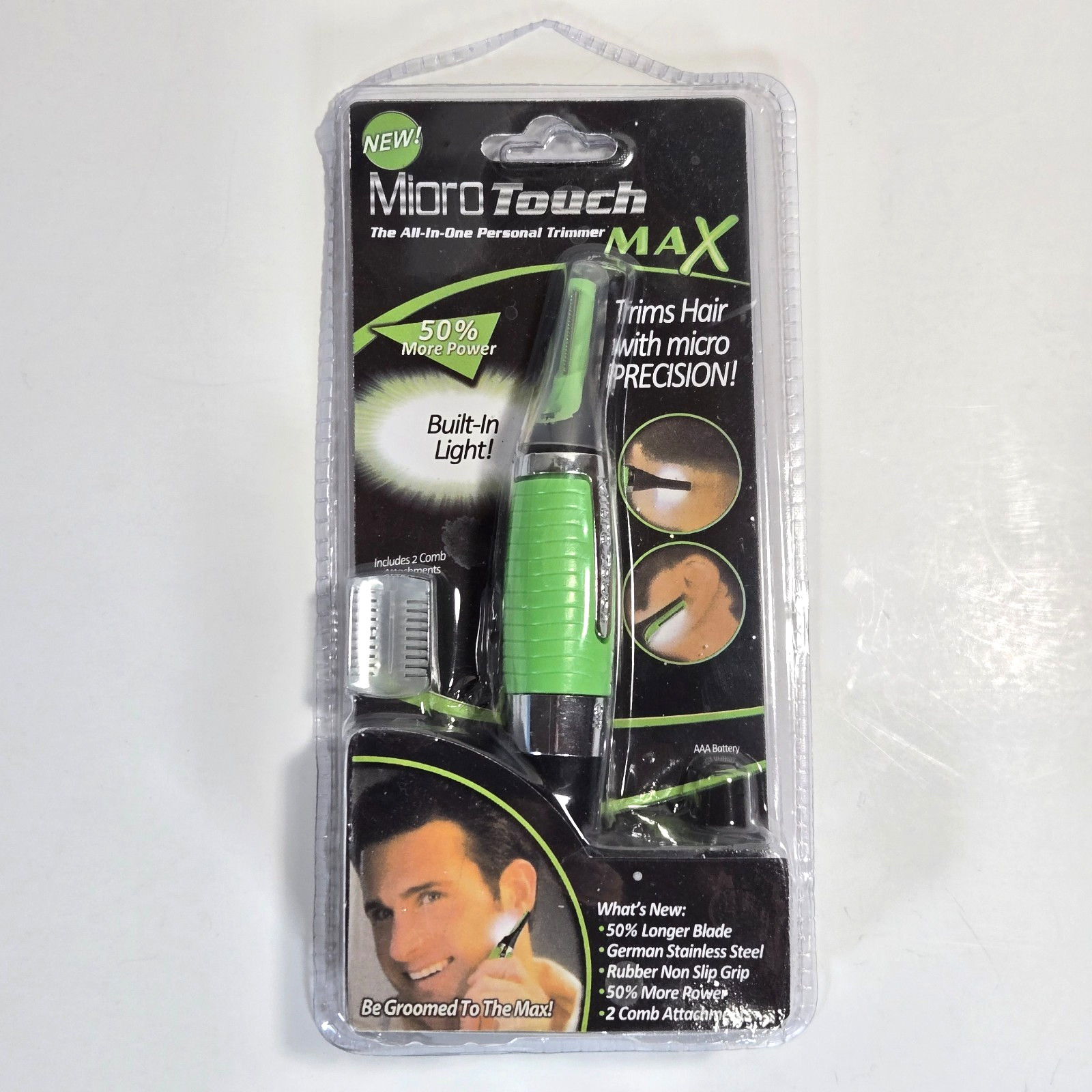 Micro Touch Max All In One Personal Hair Trimmer w/LED Light For Nose Ears Neck