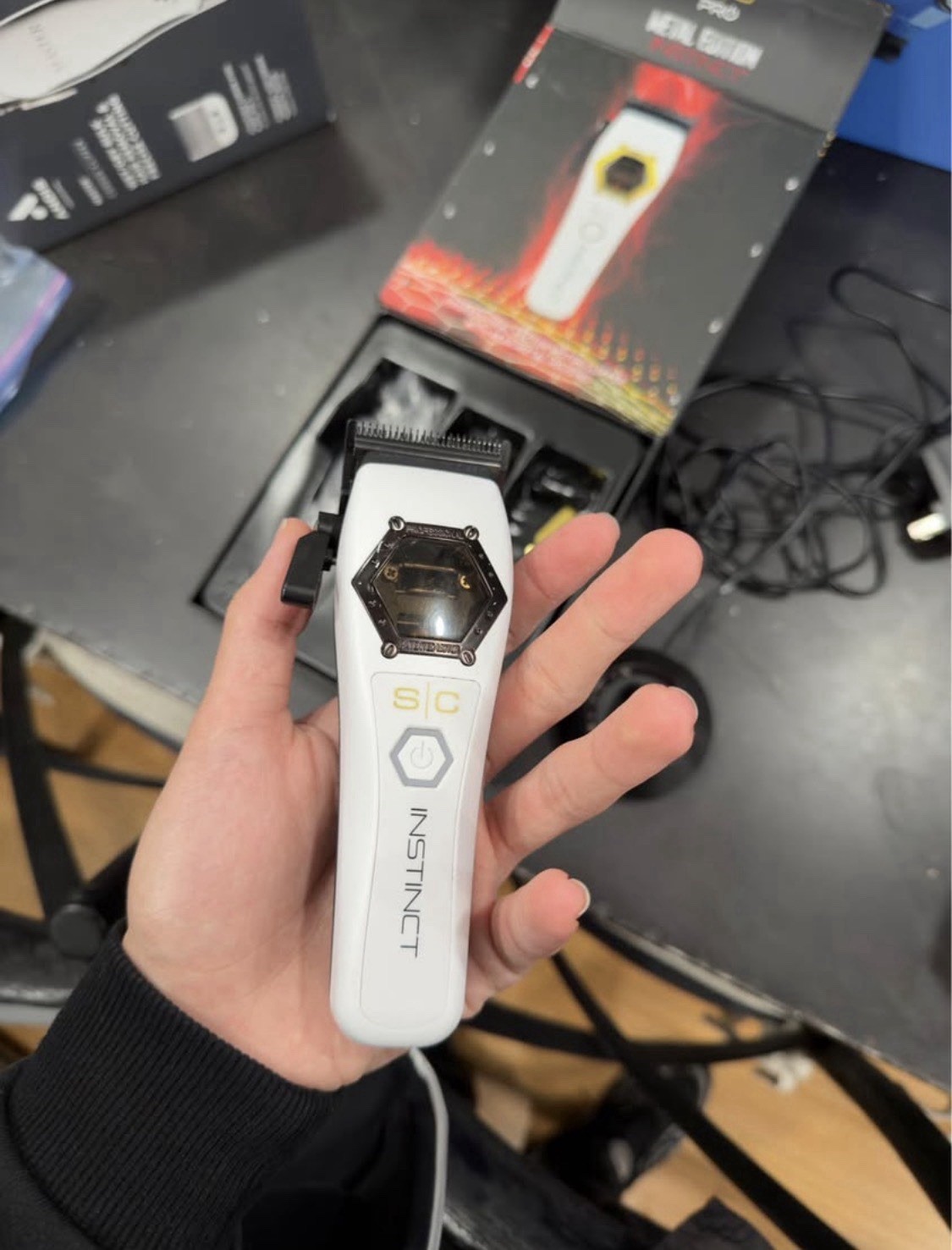 StyleCraft Instinct Metal Edition Cordless Hair Clipper White SC611M