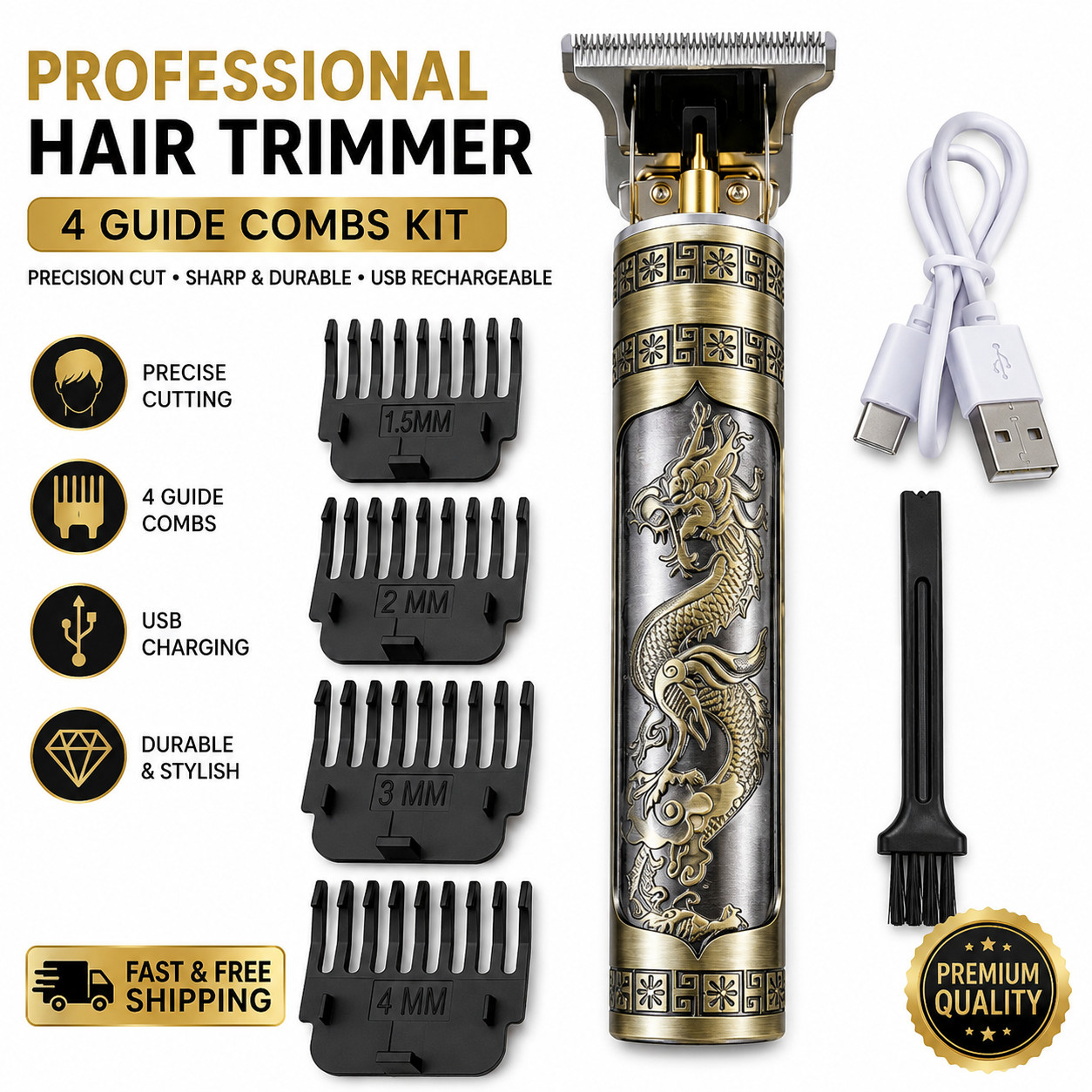 Vintage T9 Barbeador Dragon Beard Hair Trimmer Cutter Machine for Men