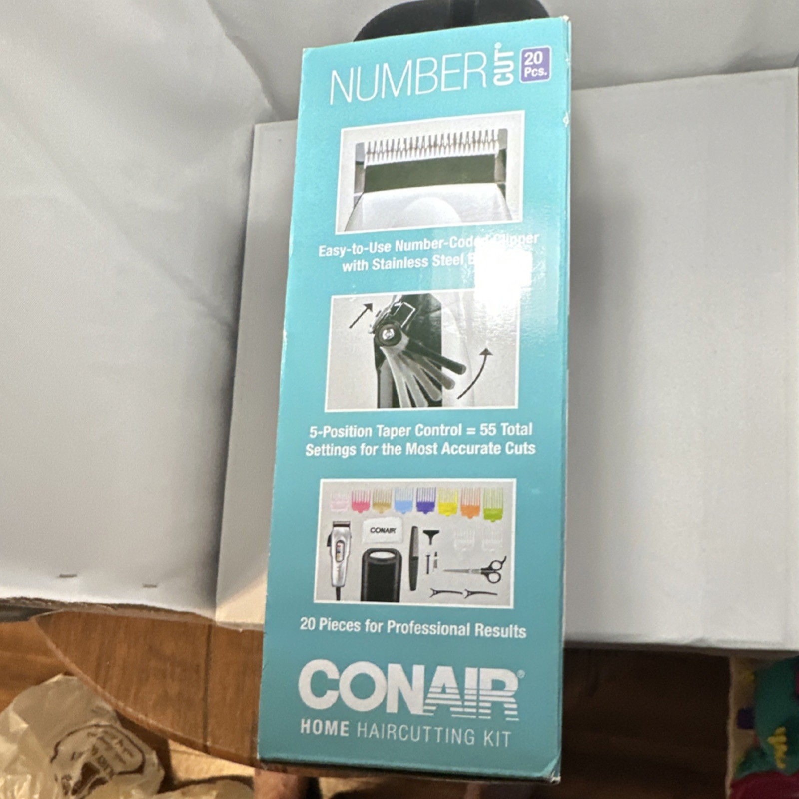 Conair HC408RN Number-Coded Haircutting Kit Silver/Black, Stainless Steel Blade…