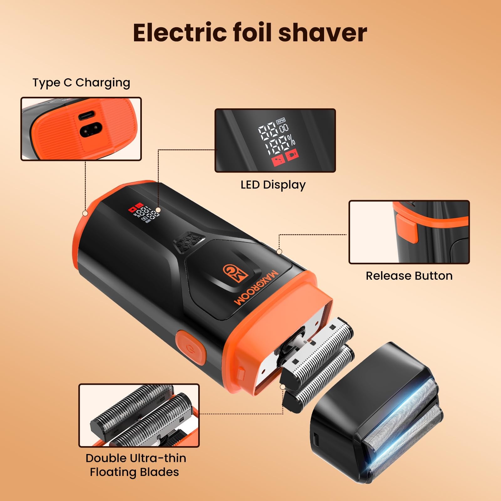 9000 RPM Professional Hair Clippers, Cordless Mens Grooming Kit