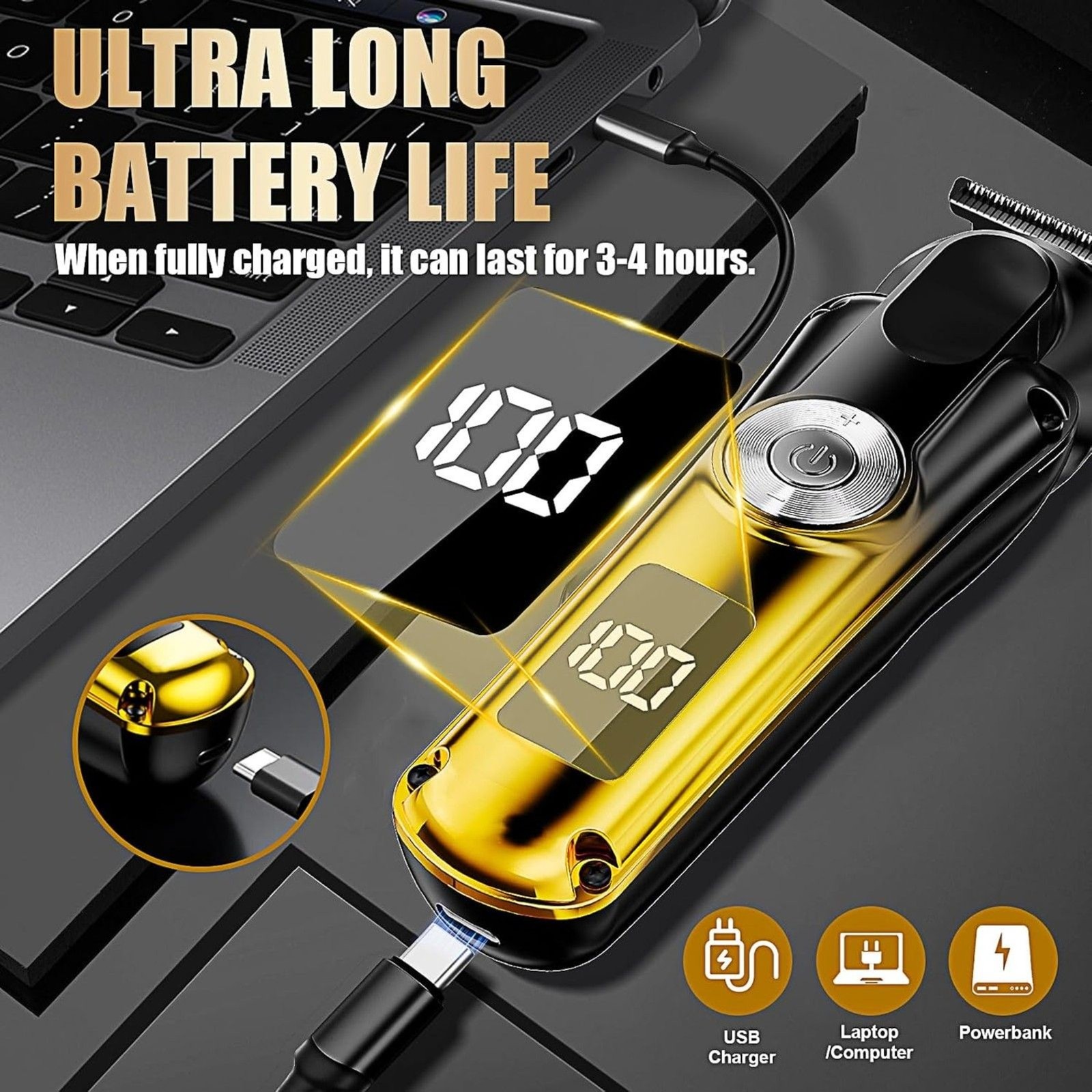 6-in-1 Men’s Hair Clipper Beard Trimmer Waterproof Cordless Grooming Kit