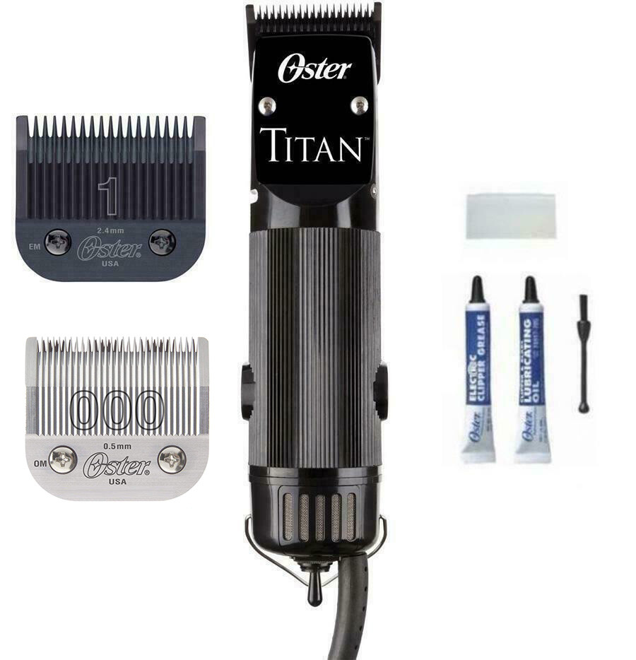 Oster 76076-310 Titan 2 Speed Hair Clipper with Detachable #000 & #1 Blades